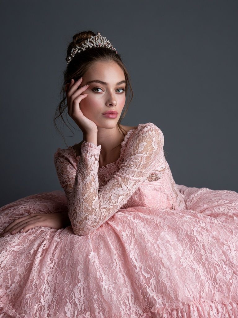 Pink Gown Portrait Photography Poster. poster — photography art