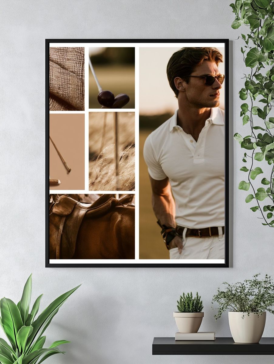 Polo Player Portrait Photography Poster. — room view 4