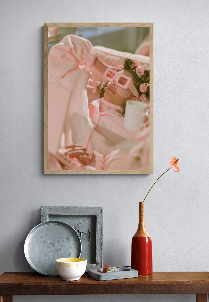 Retro Pink Portrait Poster. — room view 3