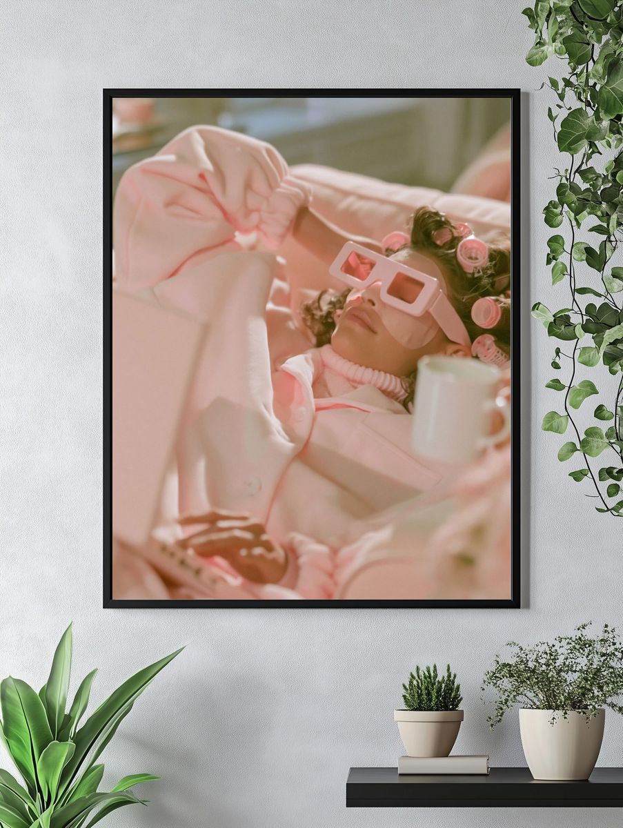 Retro Pink Portrait Poster. — room view 4