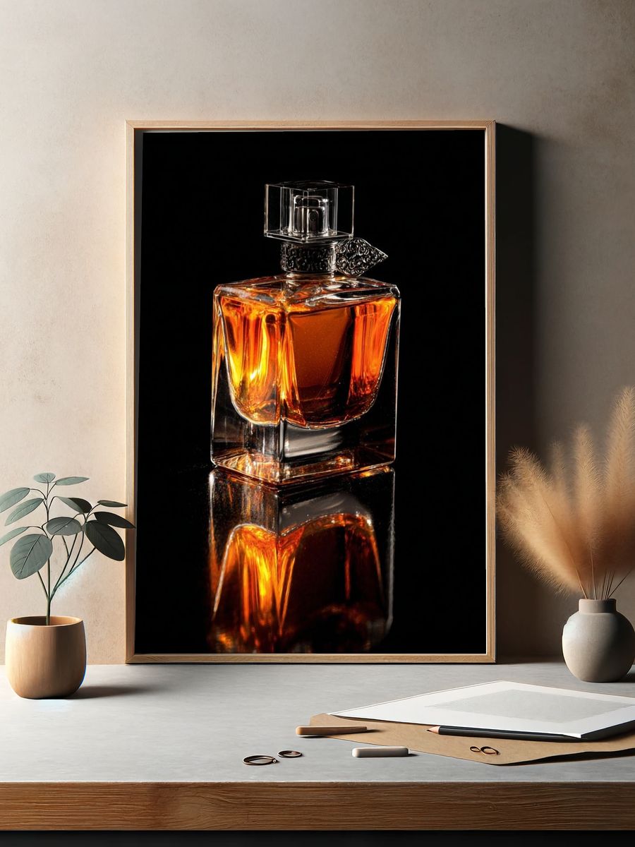 Elegant Perfume Bottle — Photography Print. — room view 2