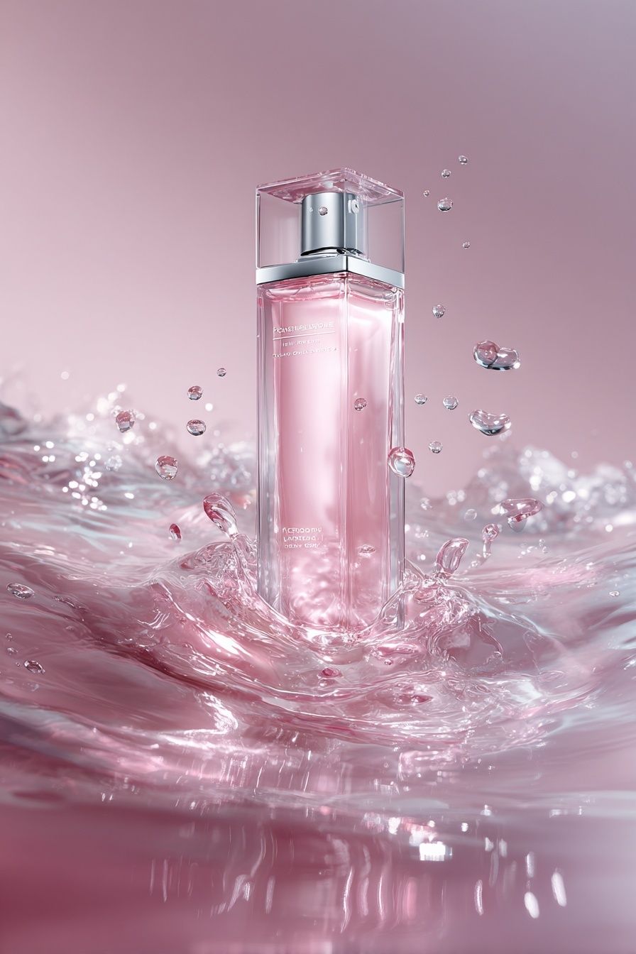 Pink Perfume Splash Photography Poster. poster — photography art