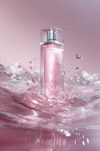 Pink Perfume Splash Photography Poster. poster print
