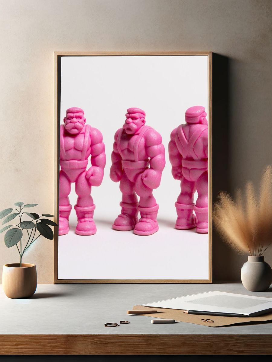 Pink Toy Figure Photography Poster. — room view 2