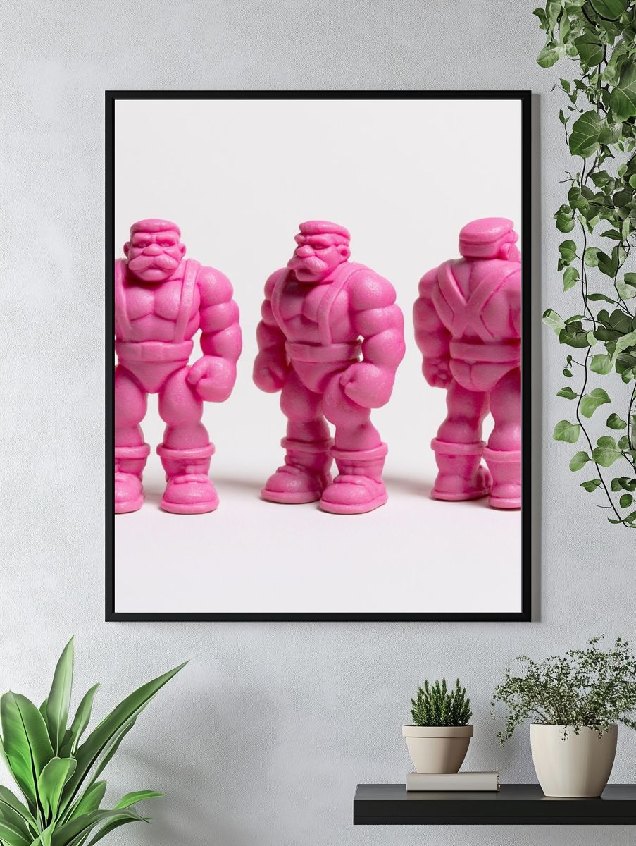Pink Toy Figure Photography Poster. — room view 4
