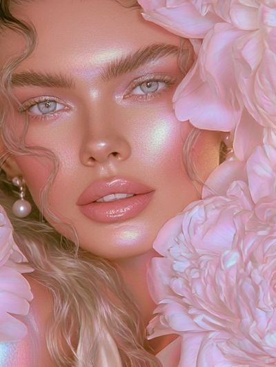 Pink Floral Portrait Poster.