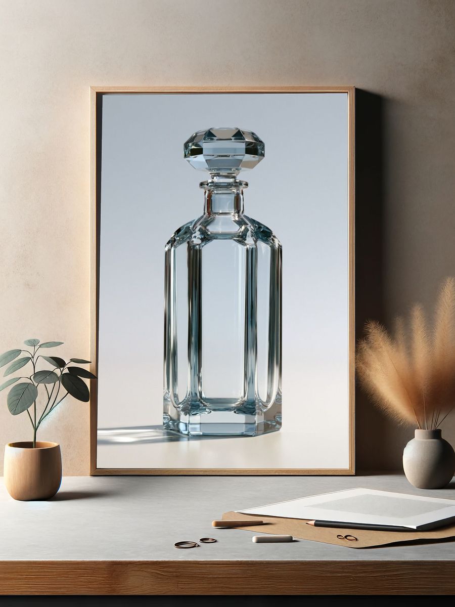 Crystal Perfume Bottle Photography Poster. — room view 2