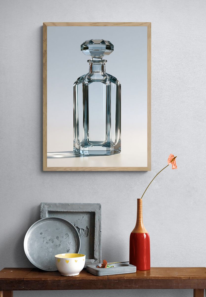 Crystal Perfume Bottle Photography Poster. — room view 3