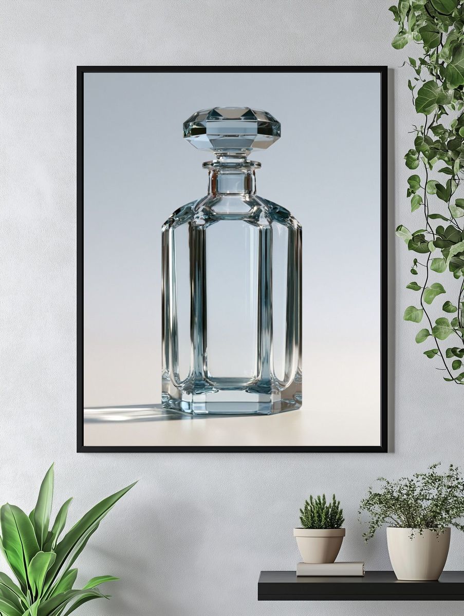 Crystal Perfume Bottle Photography Poster. — room view 4