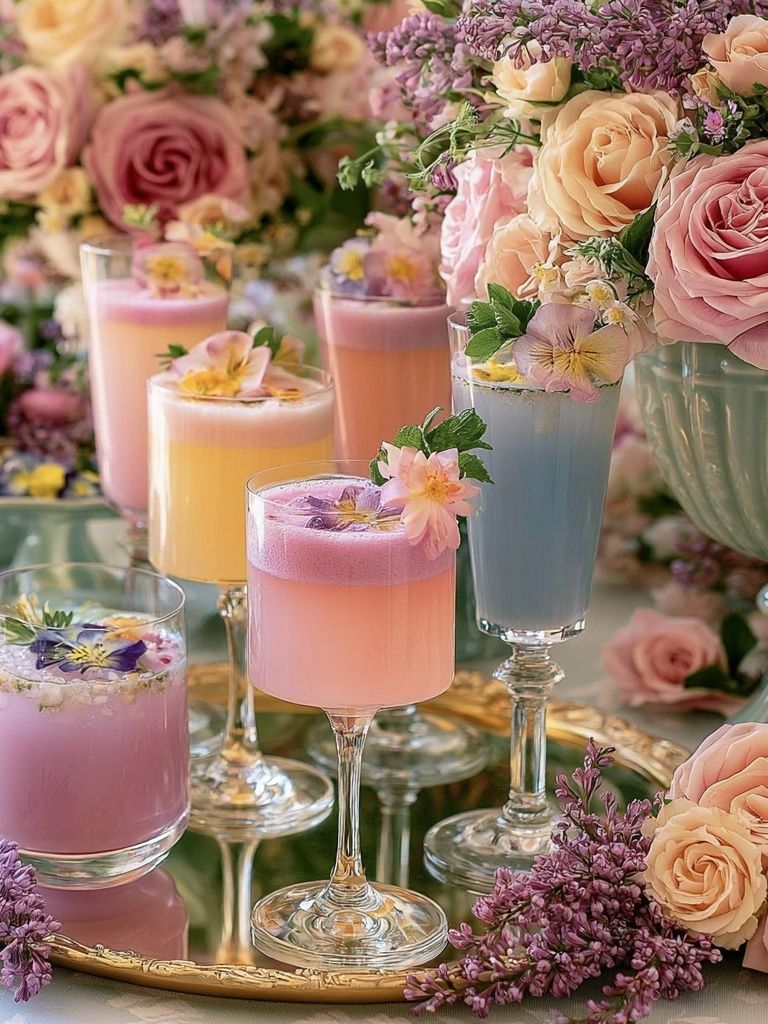 Pastel Floral Cocktails Photography Poster. poster — photography art