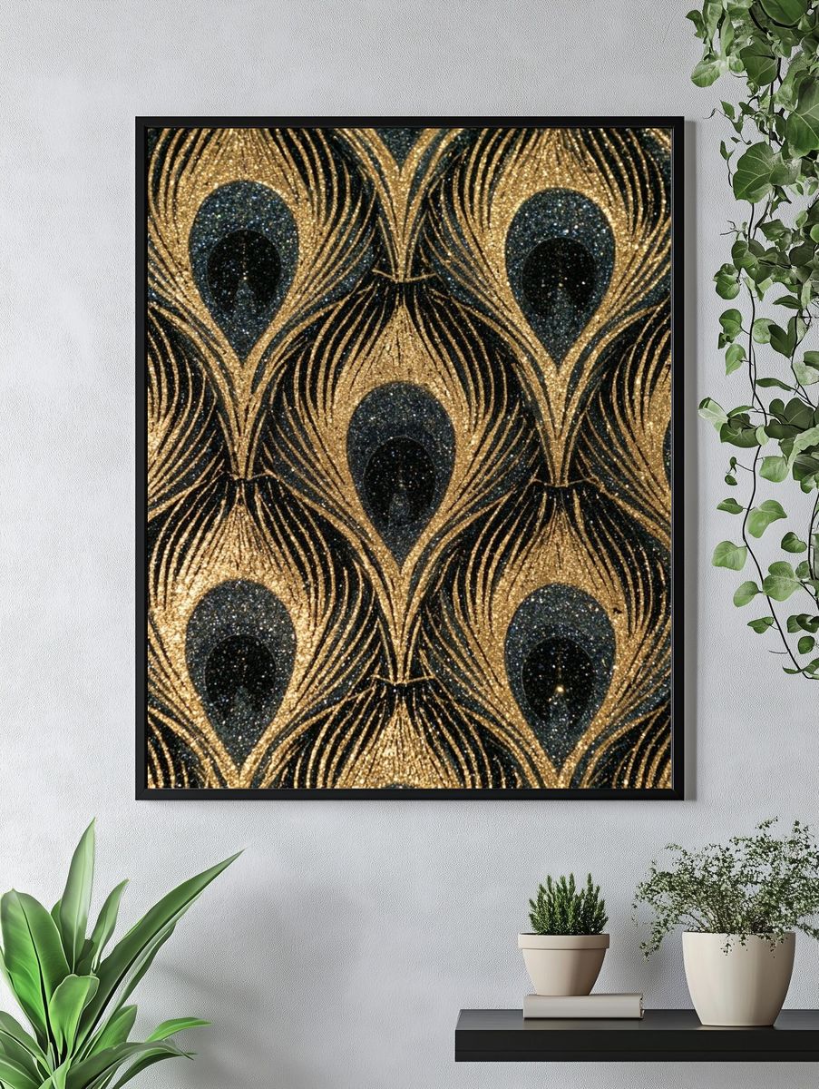 Peacock Feather Pattern Print. — room view 4