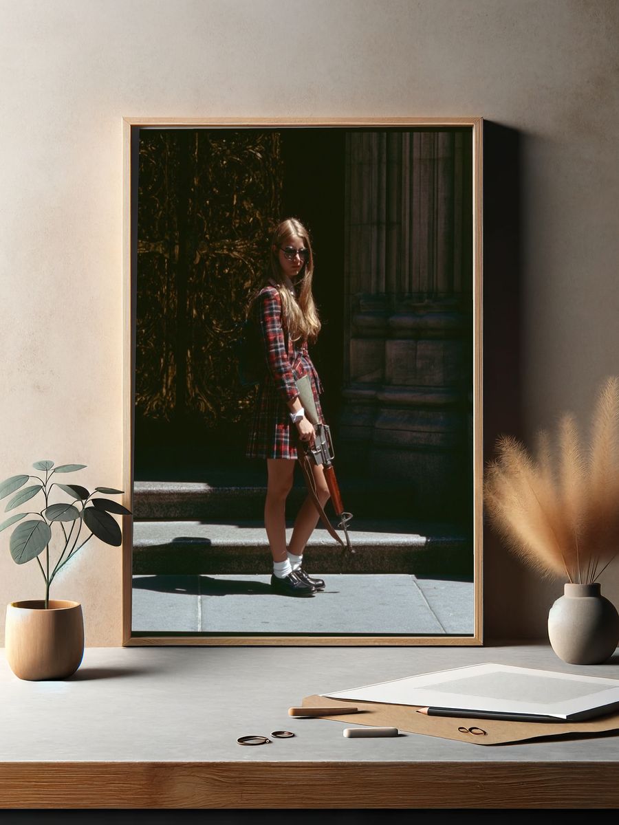 Plaid Street Portrait Poster. — room view 2