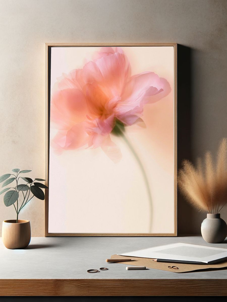 Soft Pink Blossom Photography Poster. — room view 2