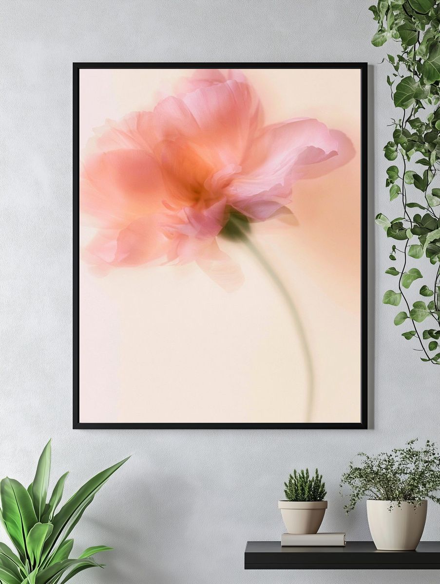 Soft Pink Blossom Photography Poster. — room view 4