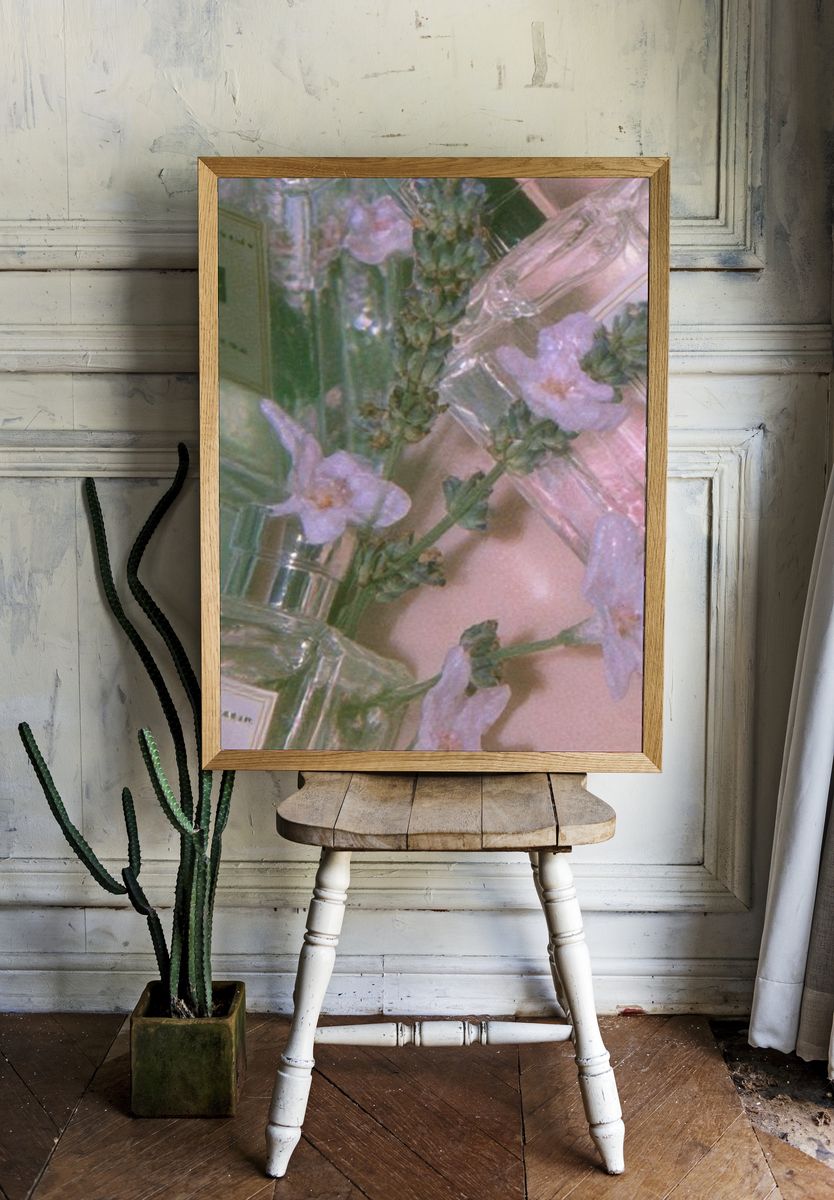 Pastel Perfume Bottles Photography Poster. room preview
