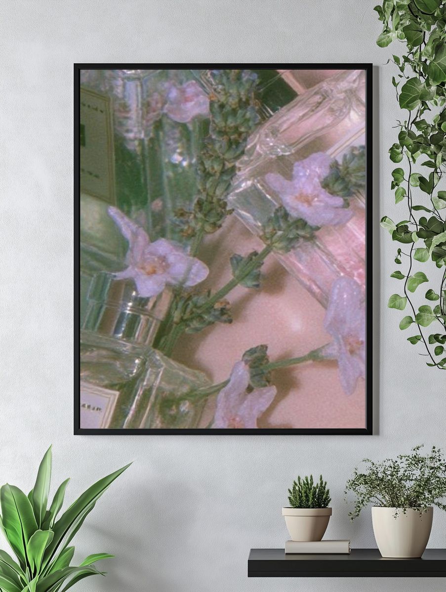 Pastel Perfume Bottles Photography Poster. — room view 4