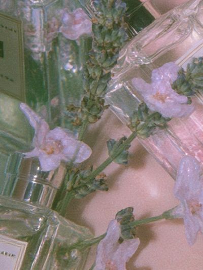 Pastel Perfume Bottles Photography Poster. poster