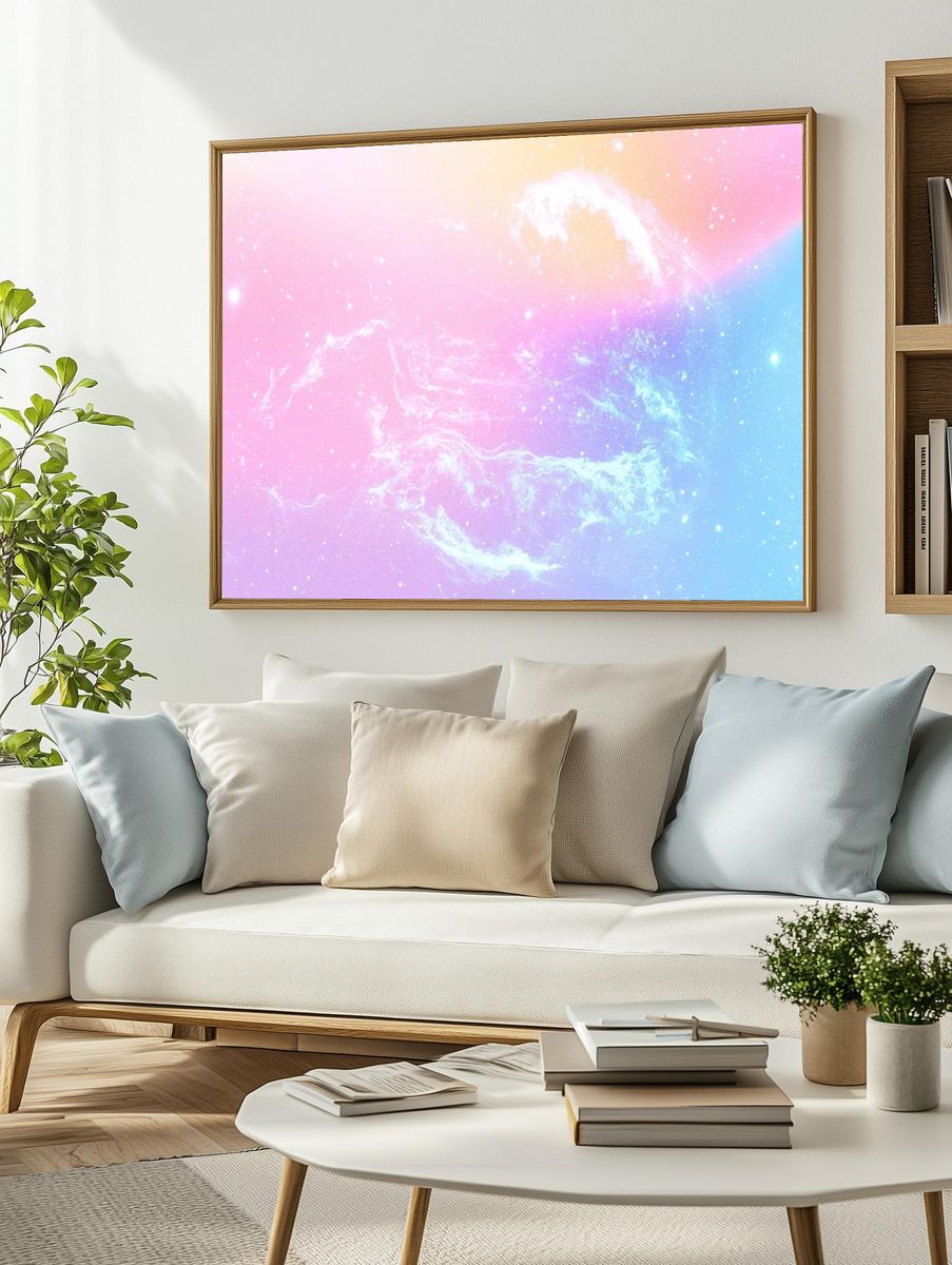 Pastel Galaxy Abstract Poster. — room view 2