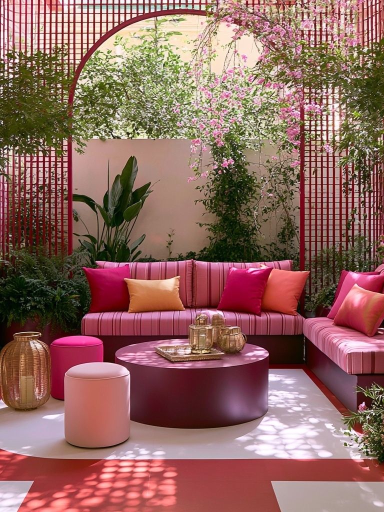 Pink Garden Lounge Photography Poster. poster detail
