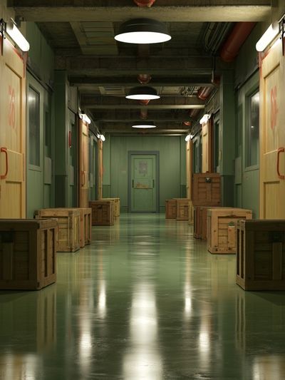 Industrial Corridor Photography Poster.