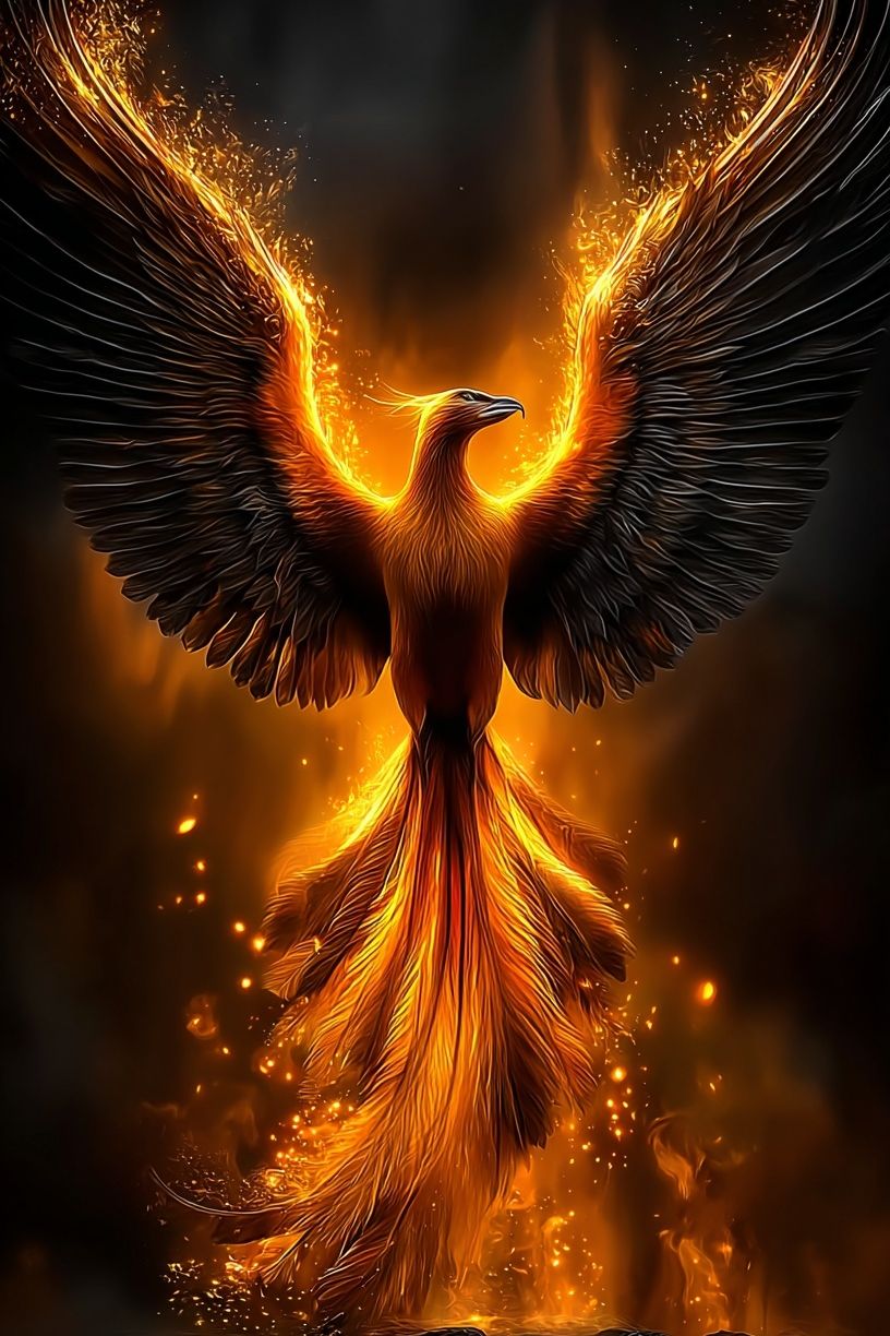 Phoenix Rising — Fantasy Art Print. poster detail