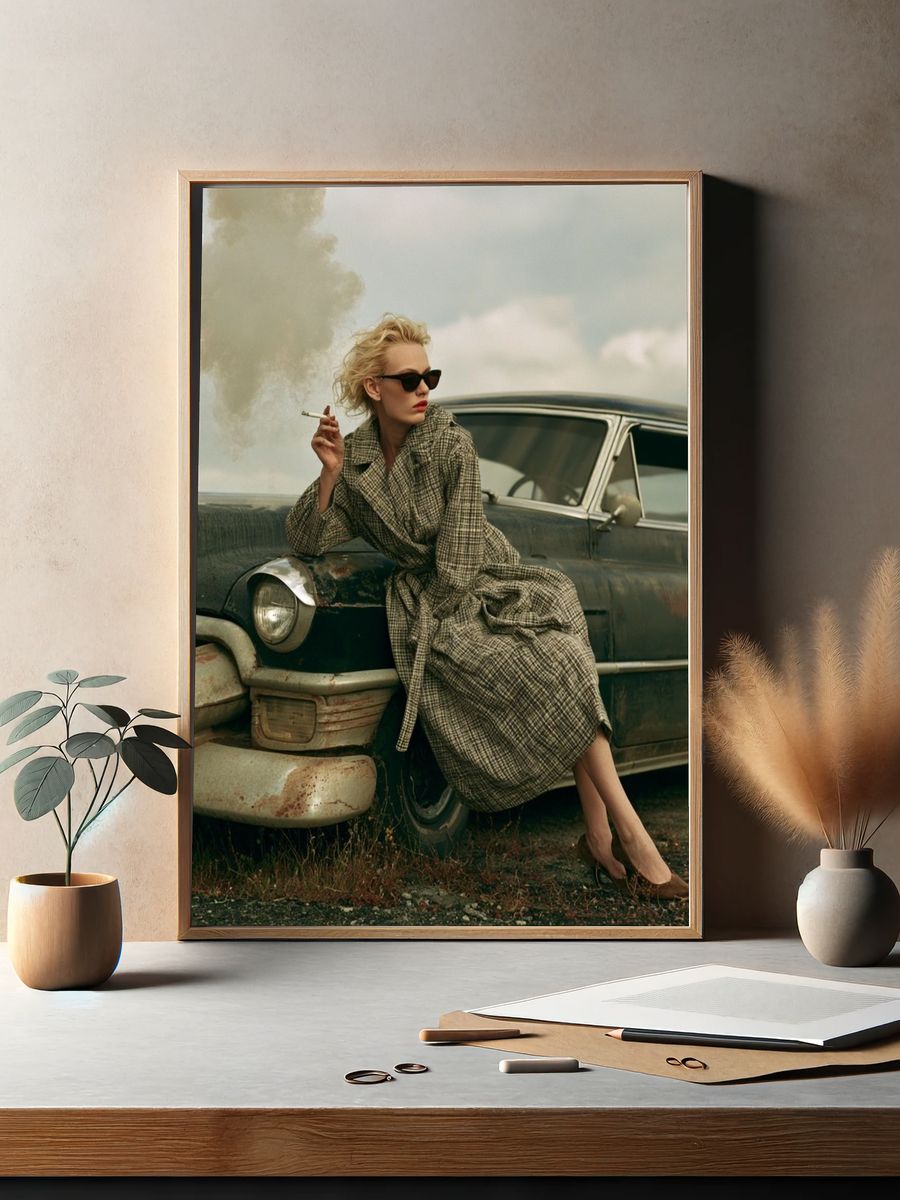 Vintage Car Fashion Poster. — room view 2