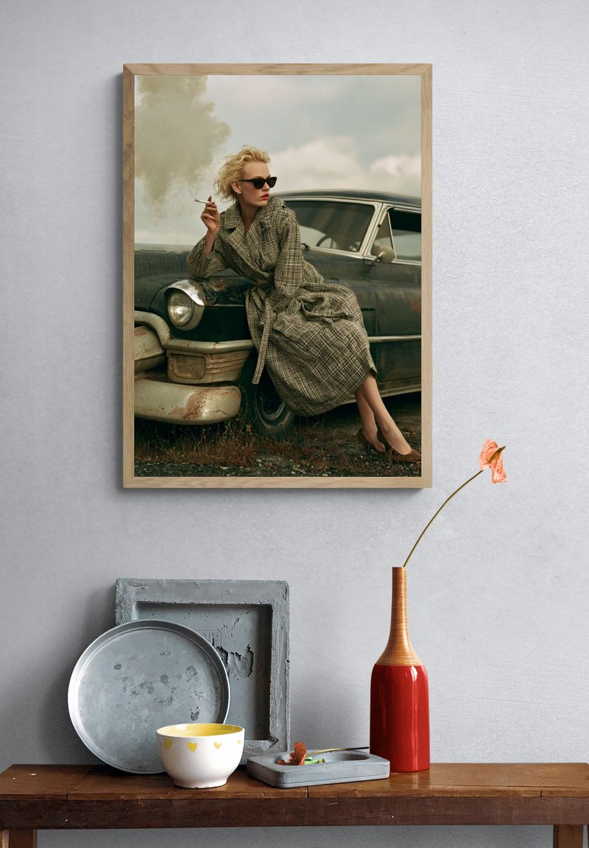 Vintage Car Fashion Poster. — room view 3