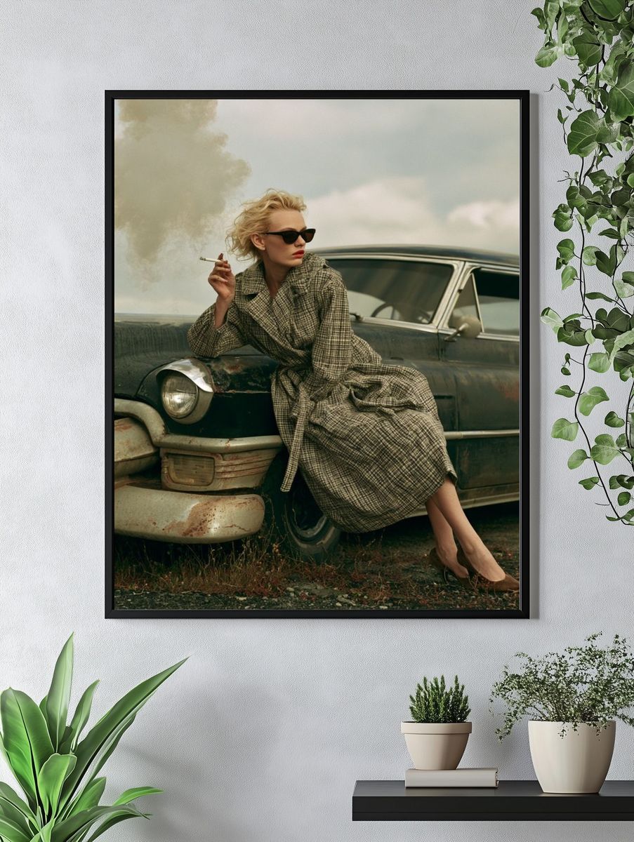 Vintage Car Fashion Poster. — room view 4