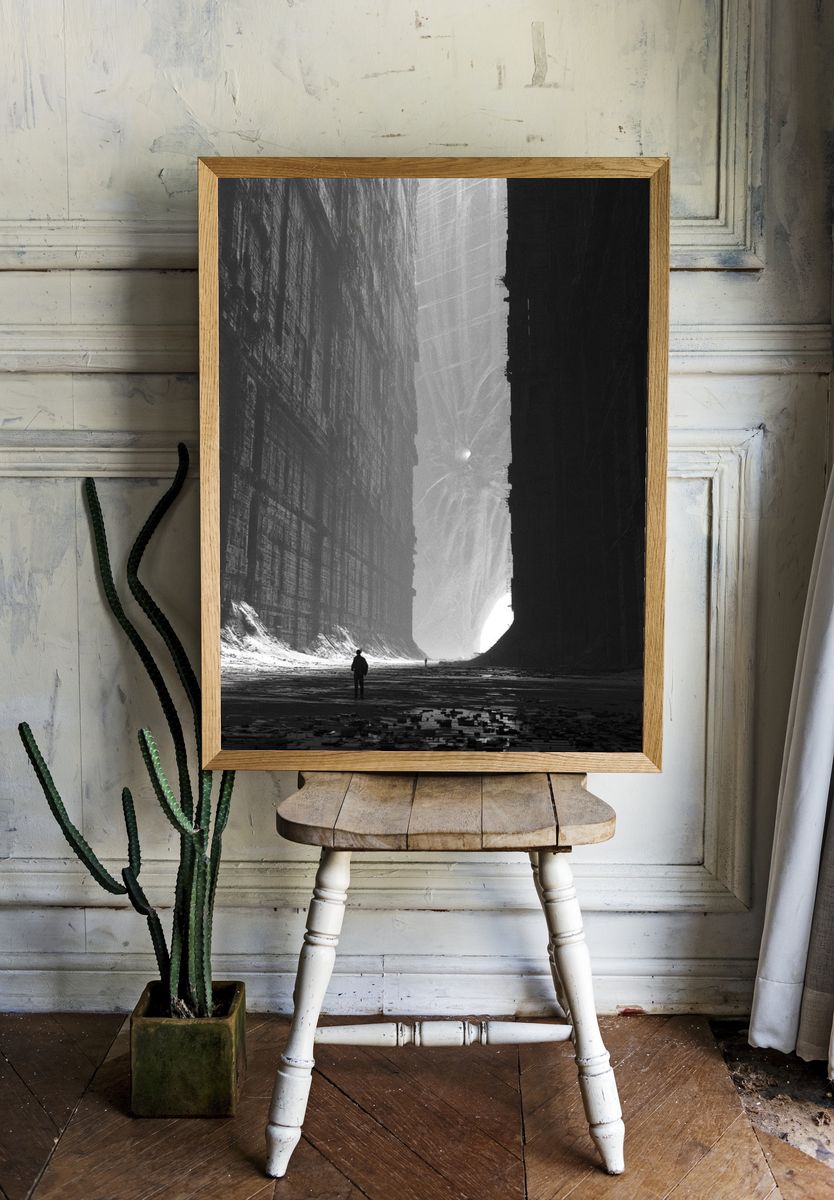 Monolithic Canyon Black-White Print. — room view 1