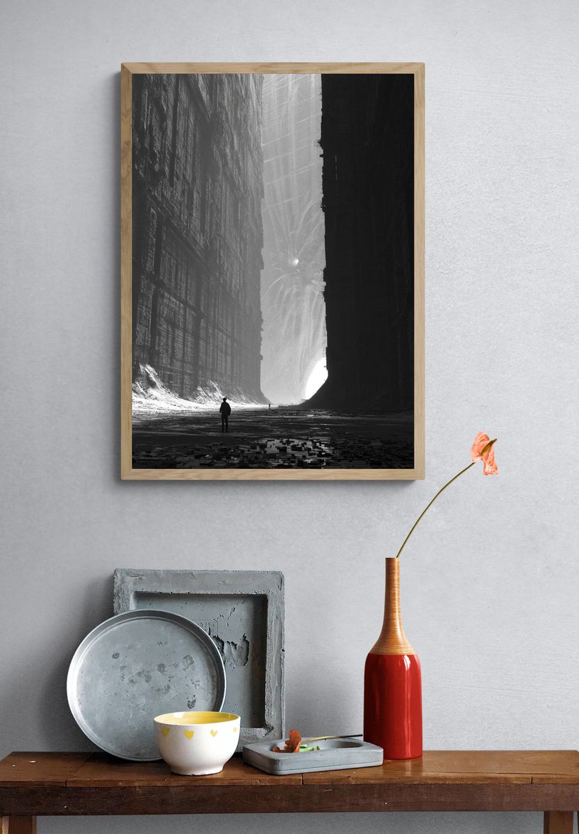Monolithic Canyon Black-White Print. — room view 3