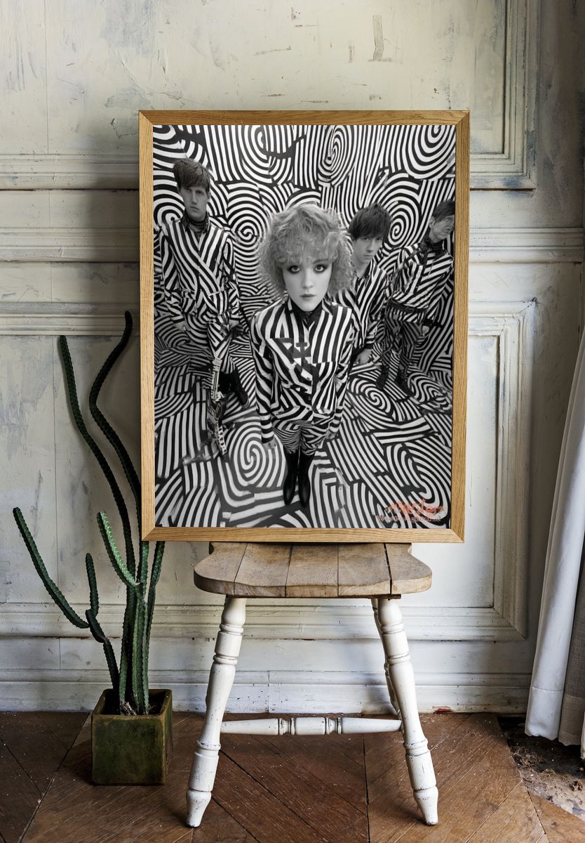 Black and White Psychedelic Band Poster. — room view 1