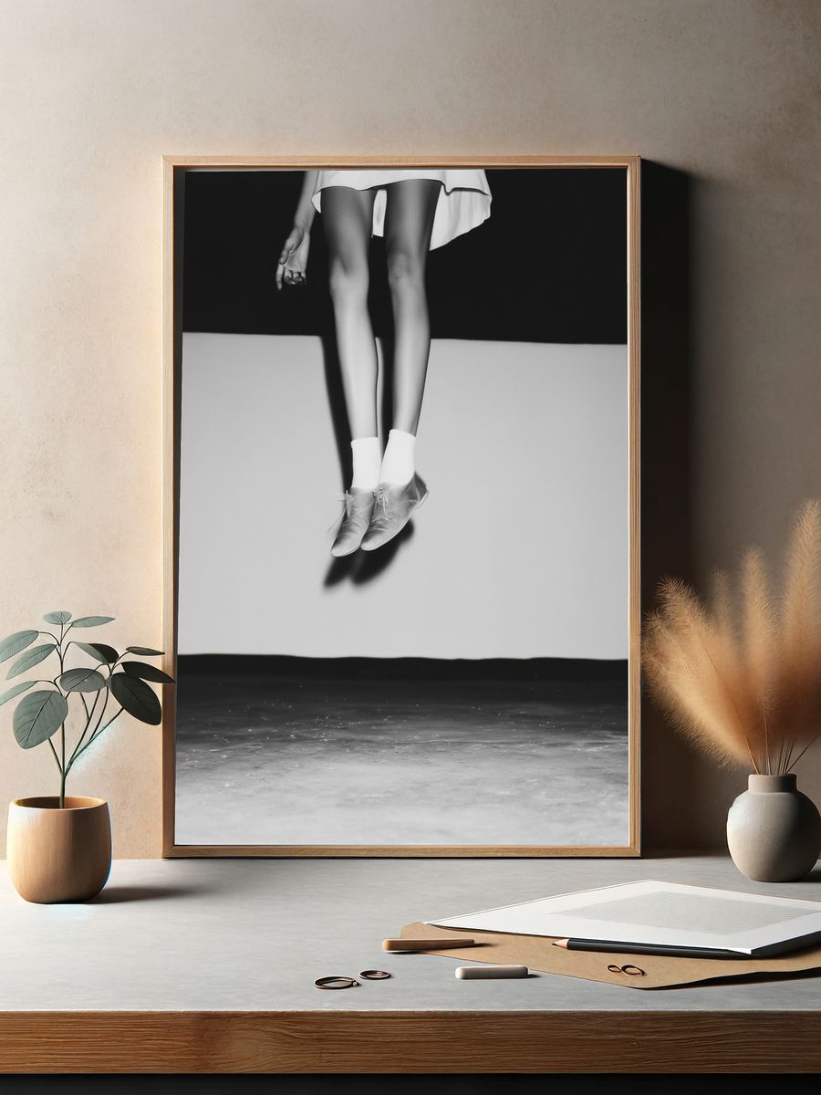 Ballet Legs Black-White Poster. — room view 2