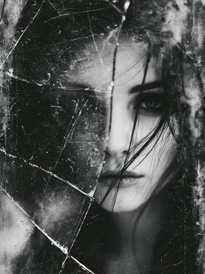 Broken Glass Portrait Poster. poster