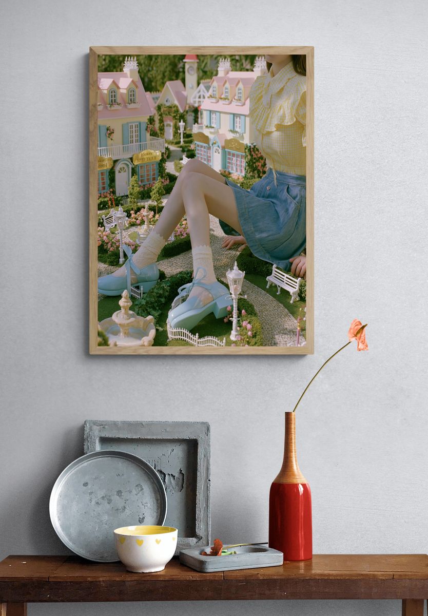 Pastel Dollhouse Garden Photography Poster. — room view 3