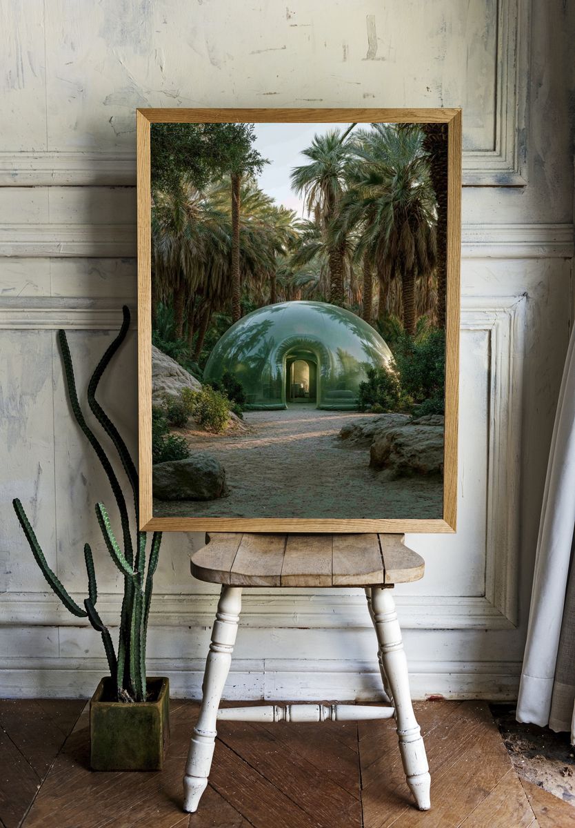 Palm Oasis Dome Photography Poster. — room view 1