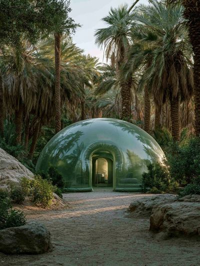 Palm Oasis Dome Photography Poster. poster print
