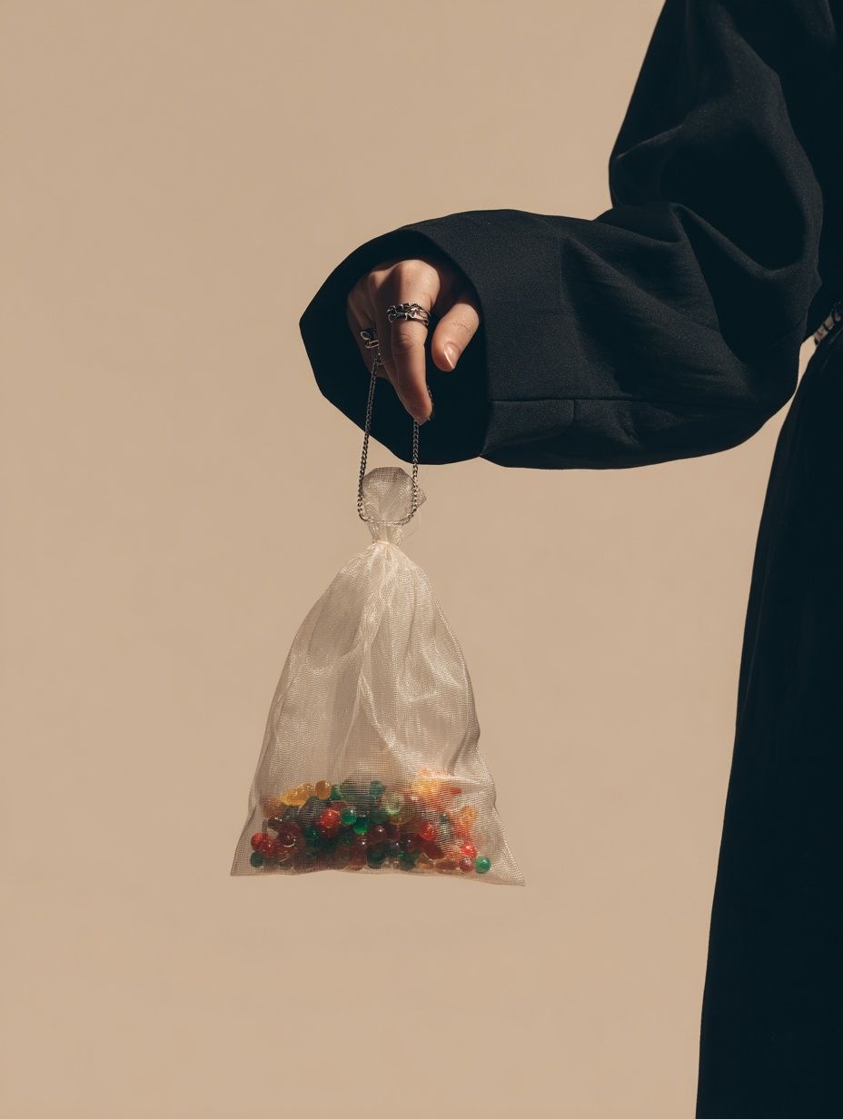 Minimalist Hand with Candy Bag Poster. poster — photography art