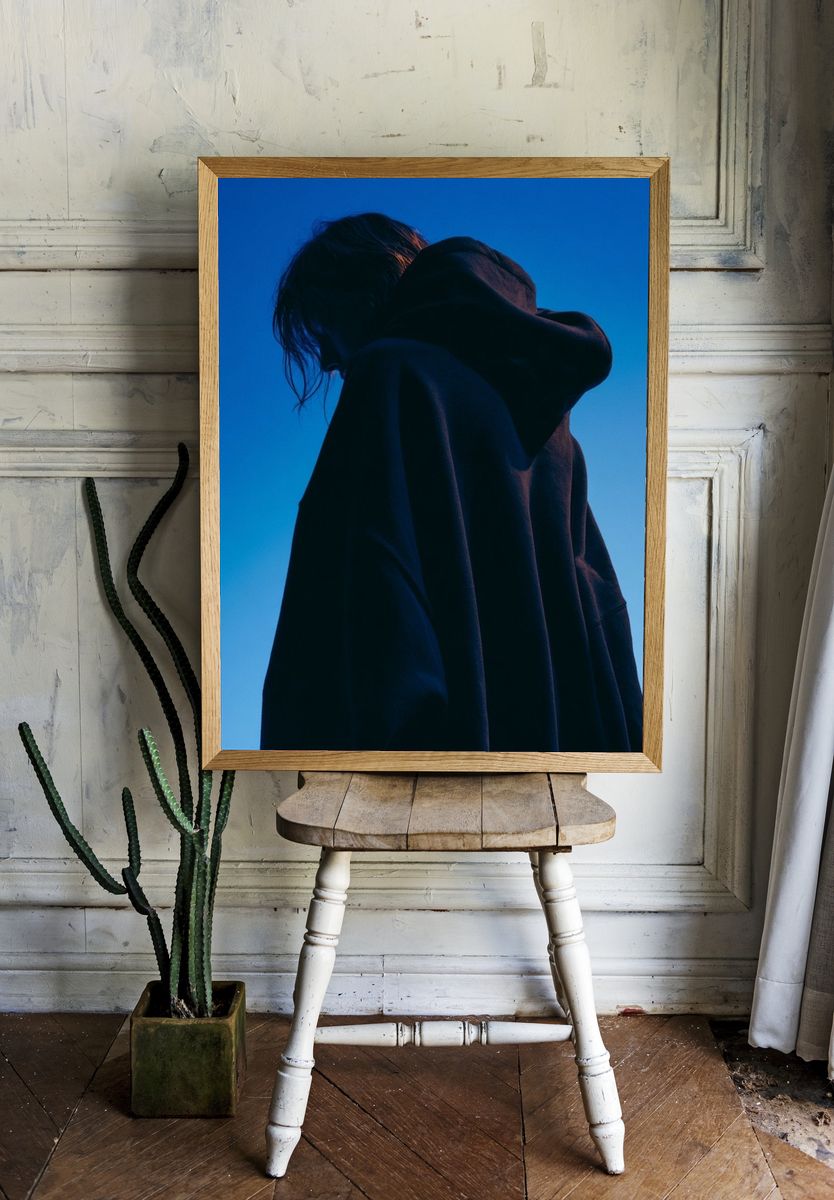 Blue Silhouette Fashion Poster. room preview