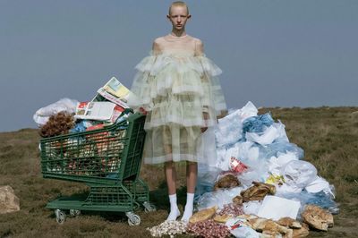 Surreal Fashion Waste Photography Poster.