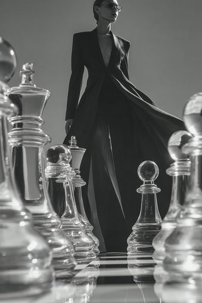 Monochrome Fashion Chess Poster. poster print