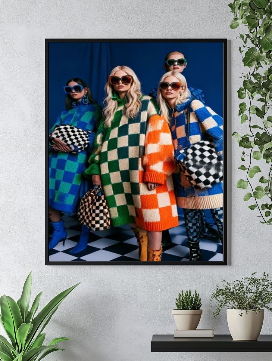 Checkerboard Fashion Photography Poster. — room view 4