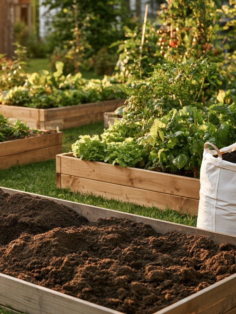 Sunlit Garden Beds Photography Poster. poster — photography art