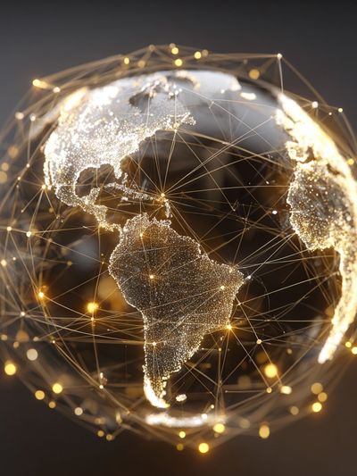 Glowing Digital Globe Photography Poster. poster