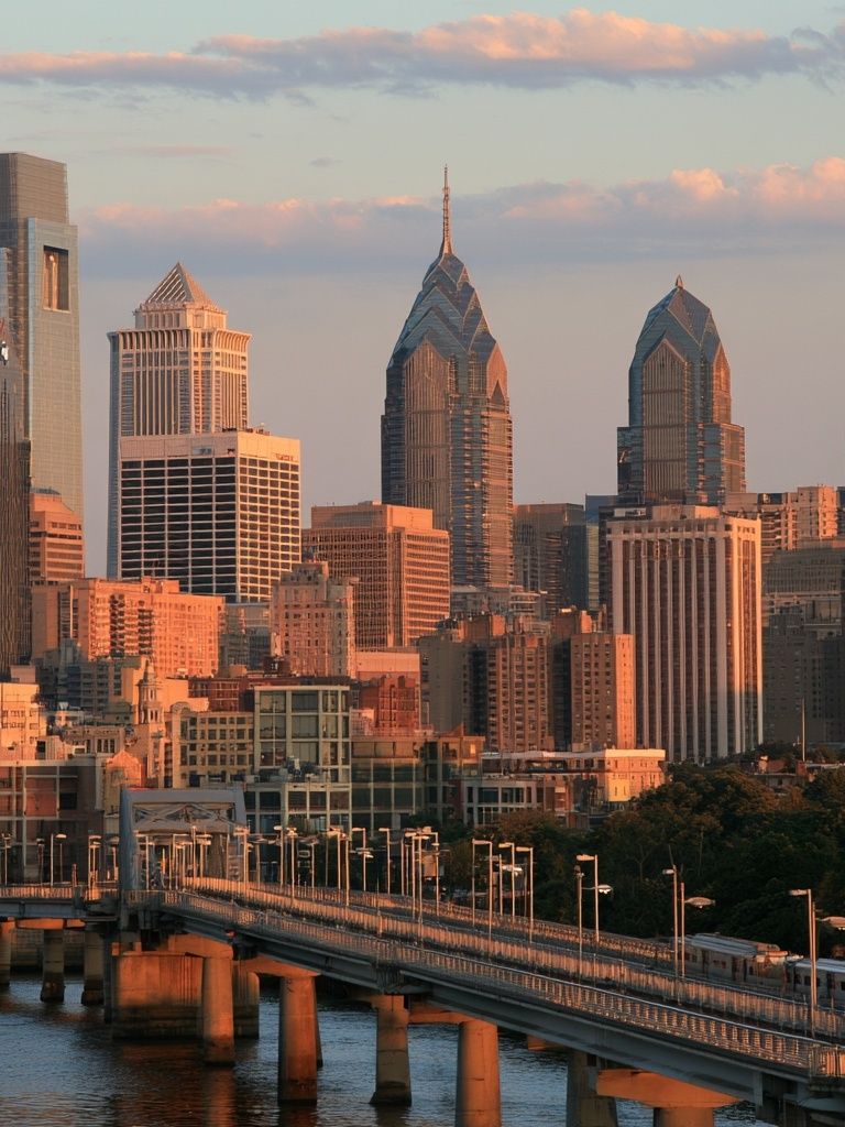 Philadelphia Skyline at Sunset Poster. poster — photography art