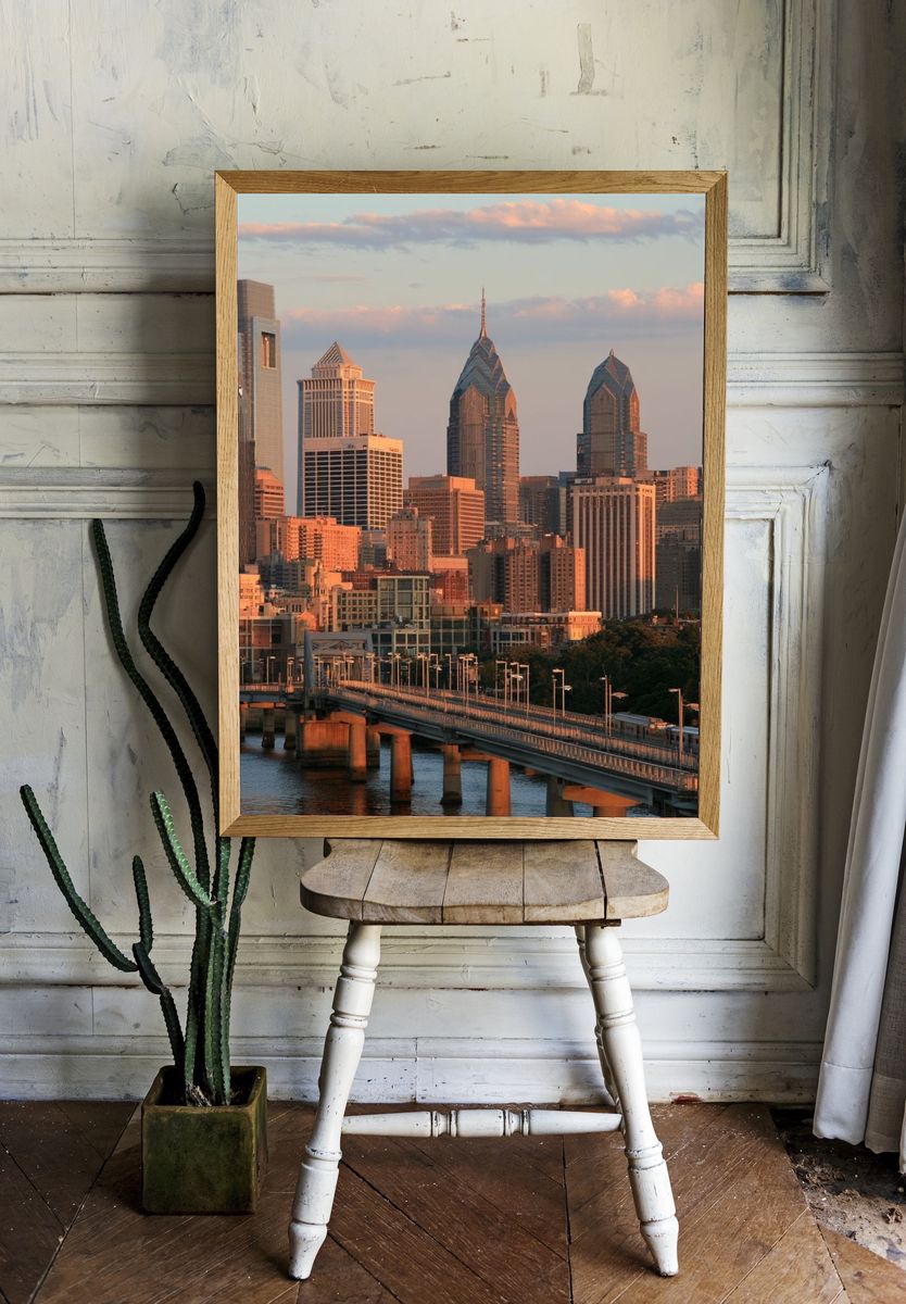 Philadelphia Skyline at Sunset Poster. — room view 1