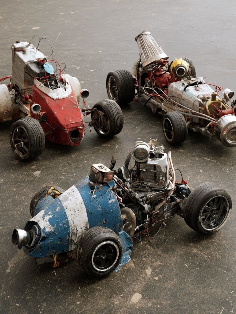 Scrap Racing Cars Photography Poster. poster — photography art