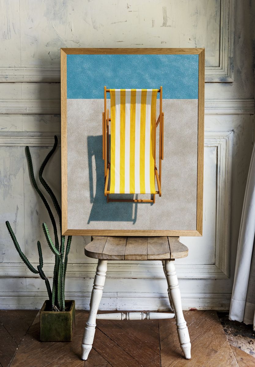 Poolside Deck Chair Photography Poster. — room view 1