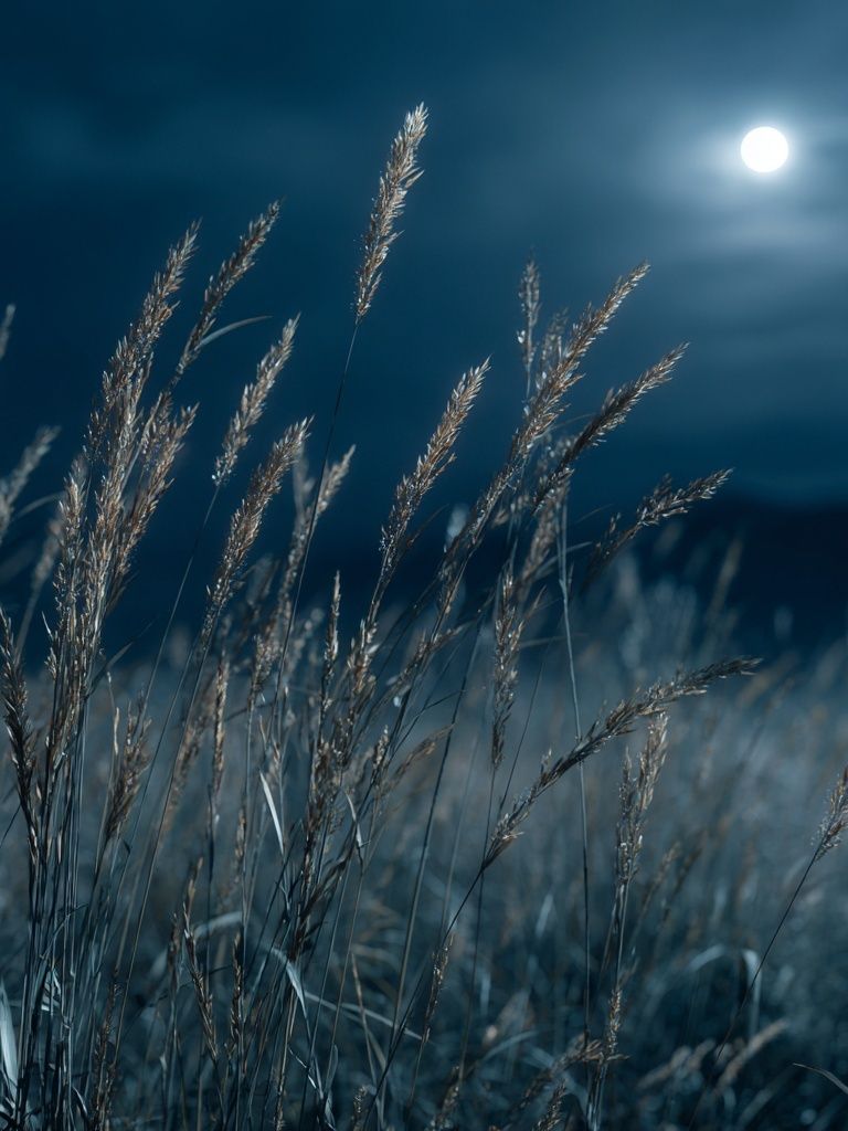 Moonlit Grass Field Photography Poster. poster — photography art