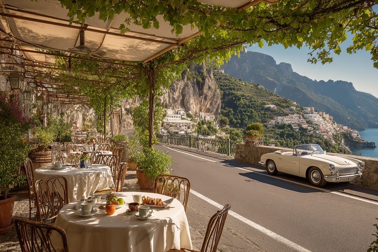 Amalfi Coast Terrace Vintage Poster. poster — photography art