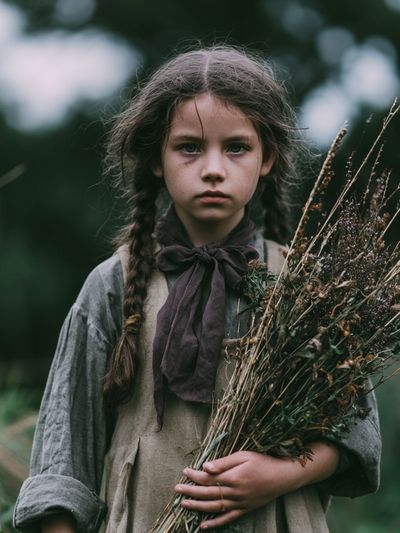 Girl with Wildflowers Photography Poster. poster print